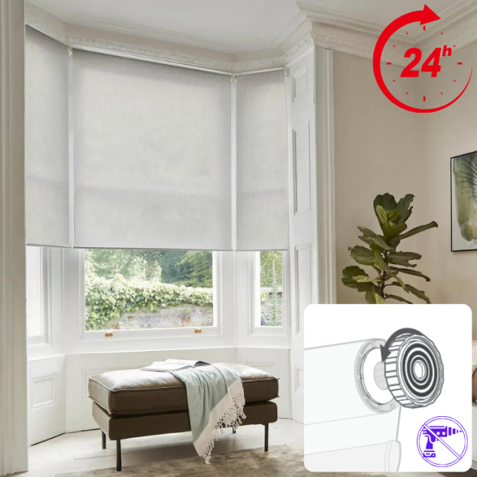 Estor Enrollable Sin Taladrar Lino a Medida | VenetiansBlinds.com